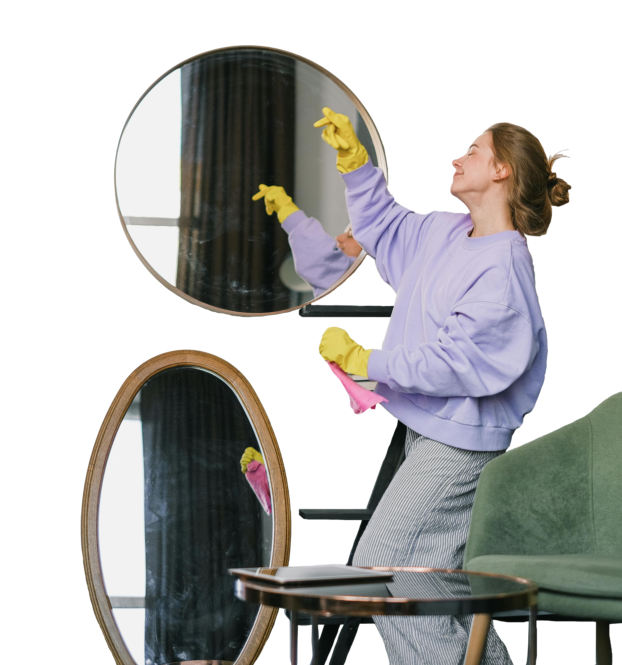 Chica señalando ubicación